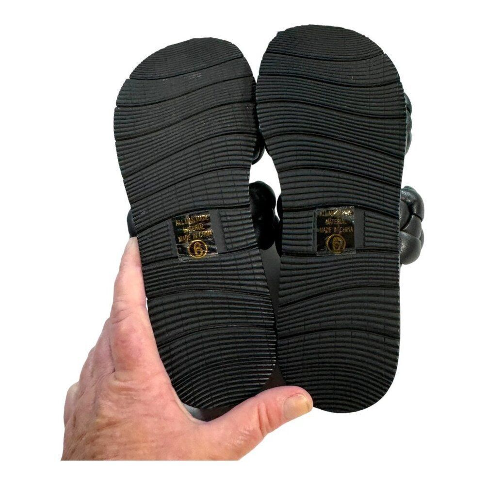 Soda Women's PopUp Black PU Braided Sandals Size 6 Slip On Flip Flop Shoes NEW - Picture 3 of 11